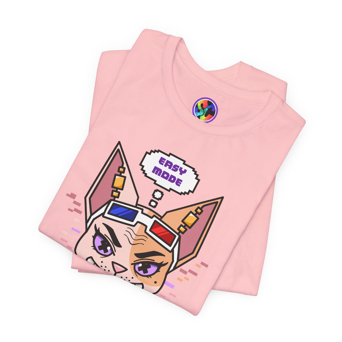 “Easy Mode” Emthirty Sphynx Cat Gaming Graphic T-Shirt