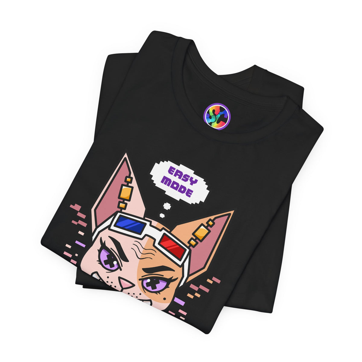 “Easy Mode” Emthirty Sphynx Cat Gaming Graphic T-Shirt