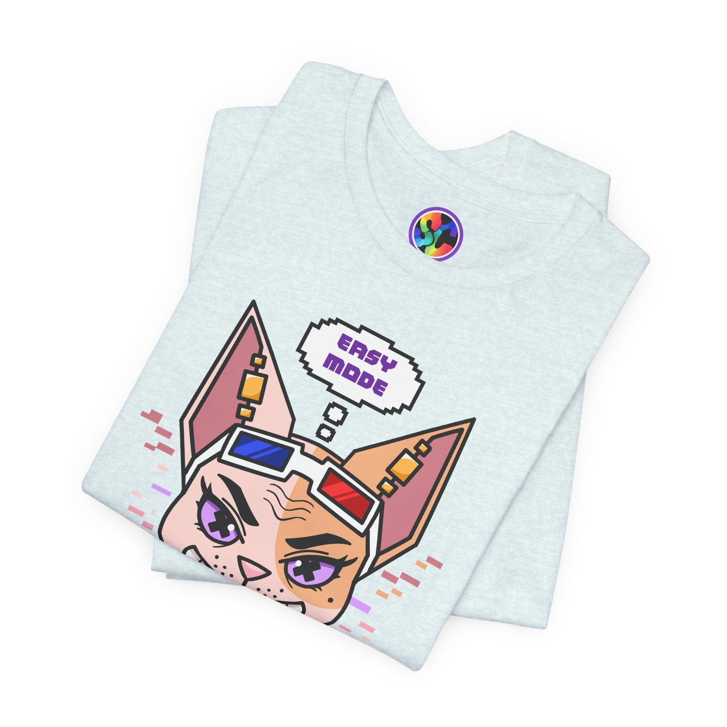 “Easy Mode” Emthirty Sphynx Cat Gaming Graphic T-Shirt