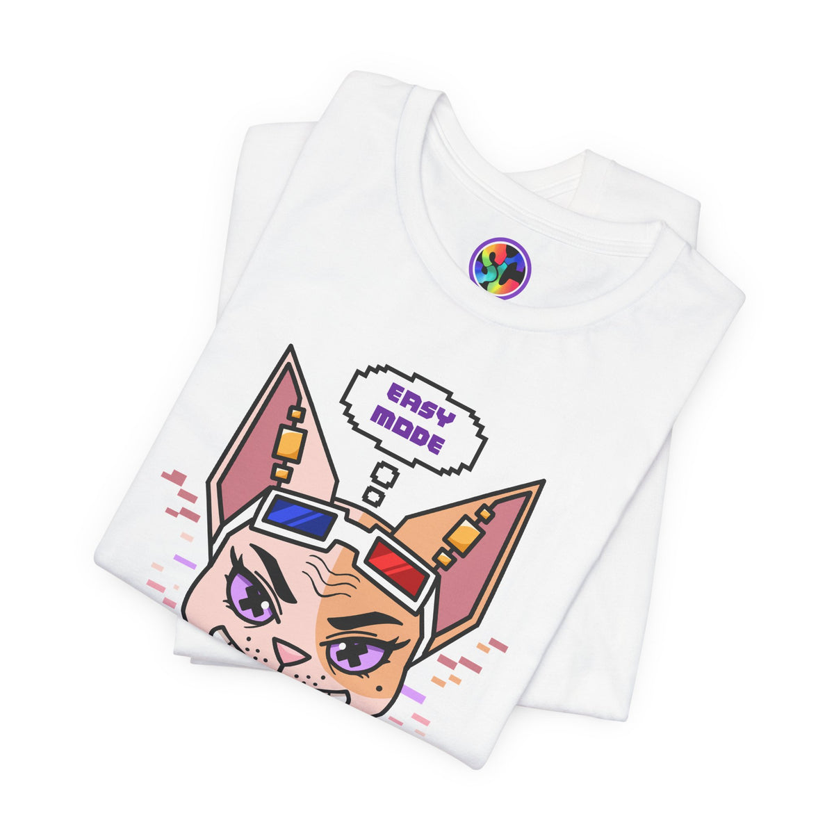 “Easy Mode” Emthirty Sphynx Cat Gaming Graphic T-Shirt