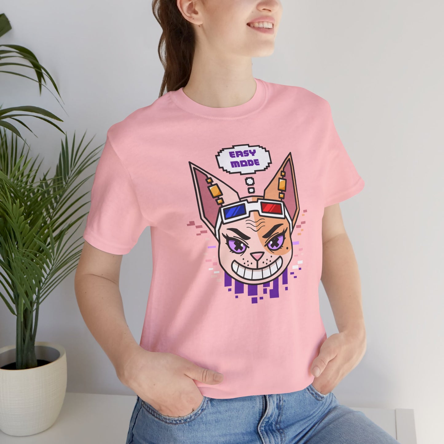 “Easy Mode” Emthirty Sphynx Cat Gaming Graphic T-Shirt