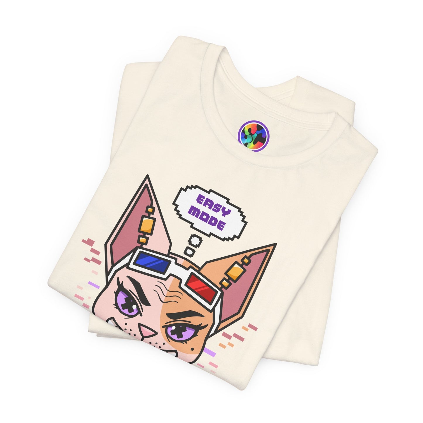 “Easy Mode” Emthirty Sphynx Cat Gaming Graphic T-Shirt
