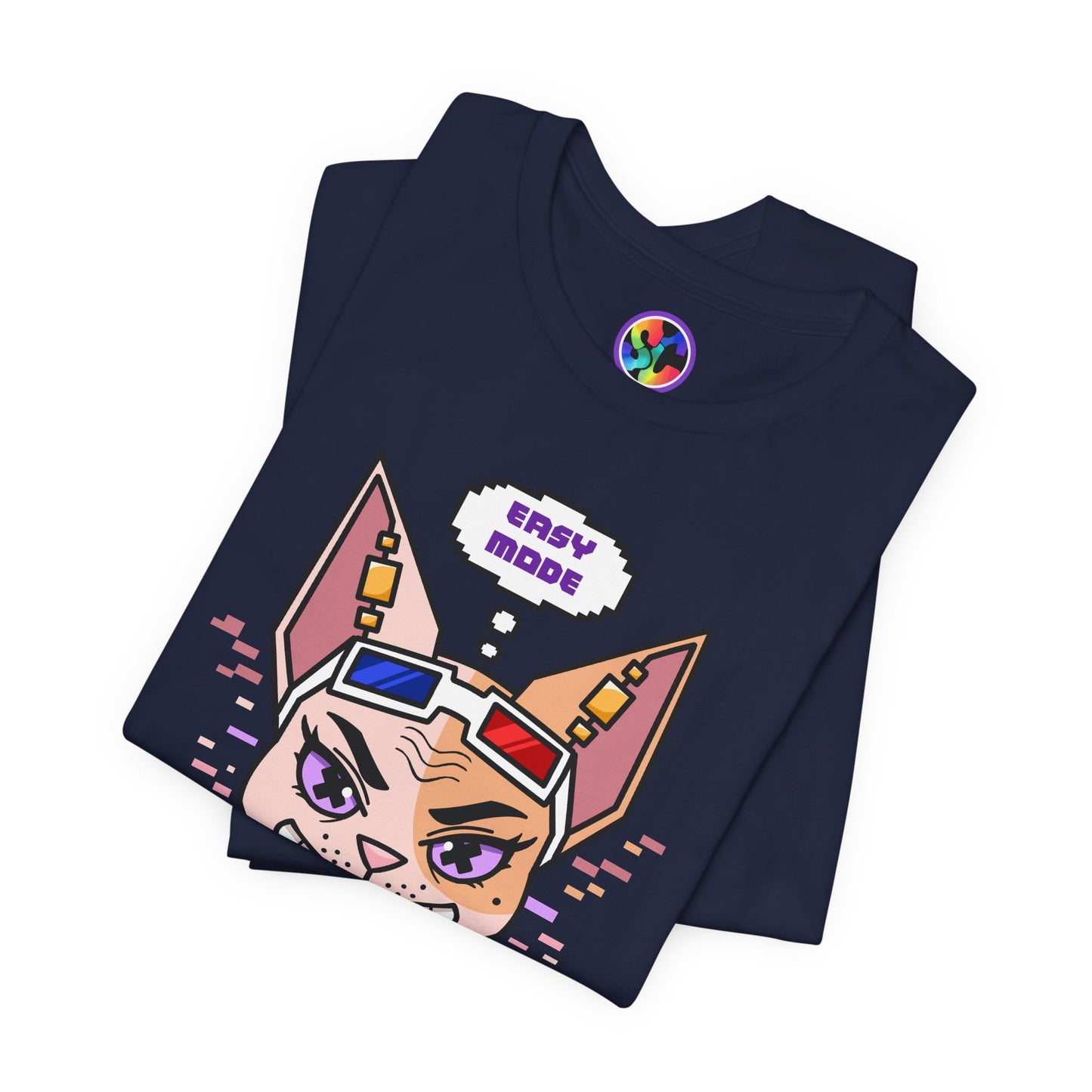 “Easy Mode” Emthirty Sphynx Cat Gaming Graphic T-Shirt