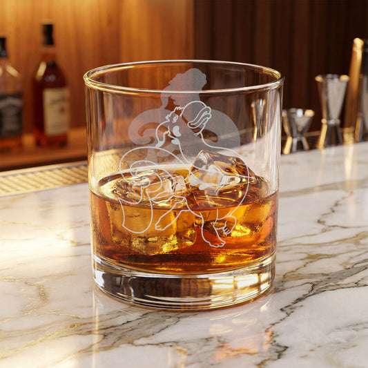 WiredTangent Dinochu Engraved Whiskey Glass 10.5oz