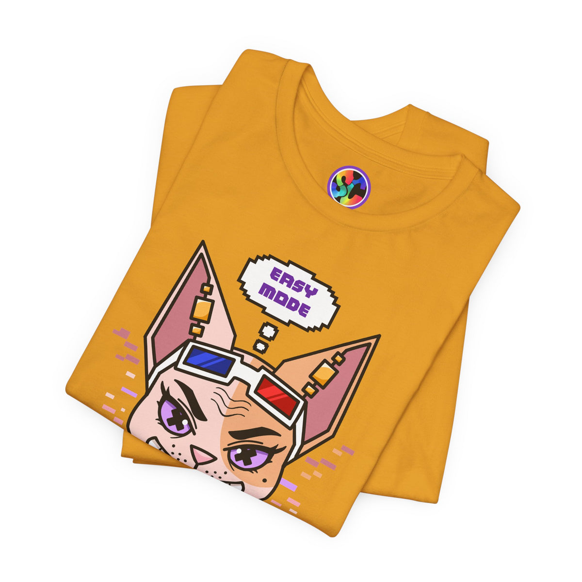 “Easy Mode” Emthirty Sphynx Cat Gaming Graphic T-Shirt