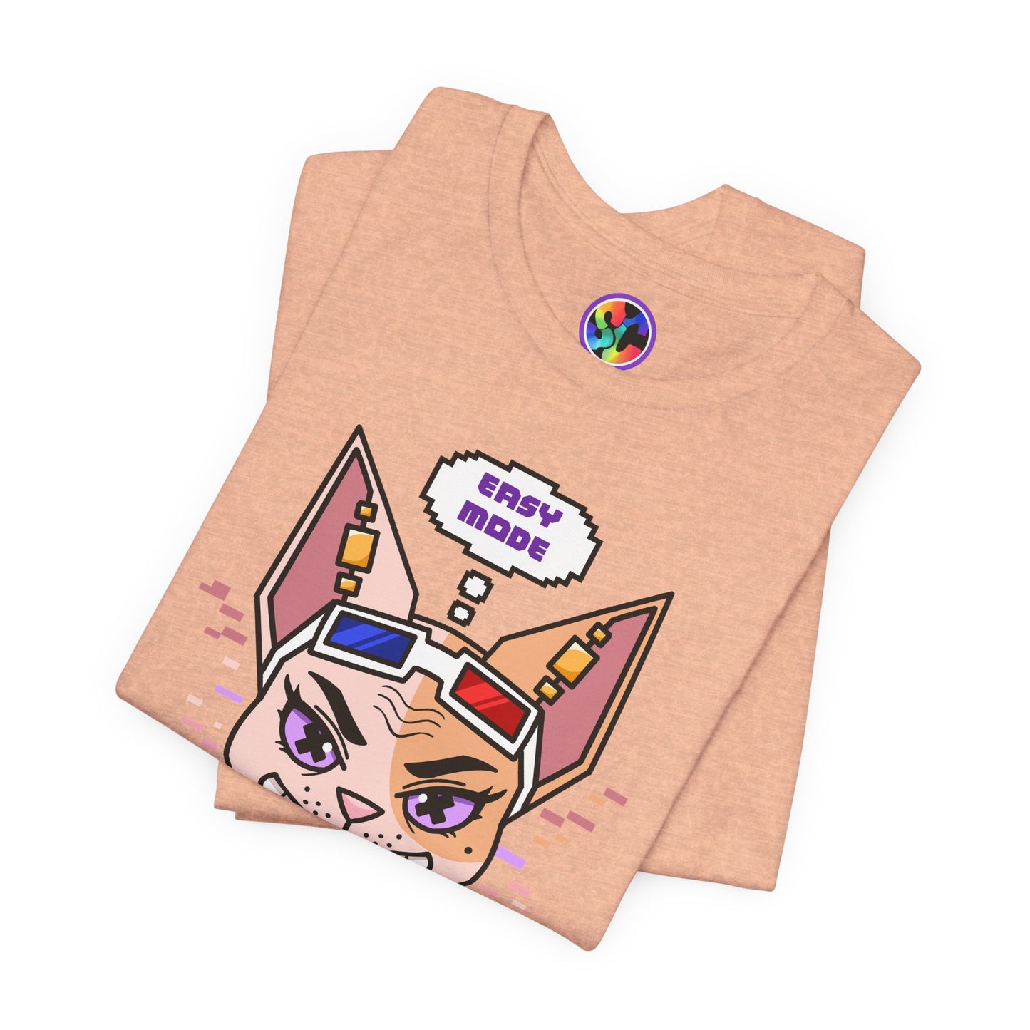 “Easy Mode” Emthirty Sphynx Cat Gaming Graphic T-Shirt